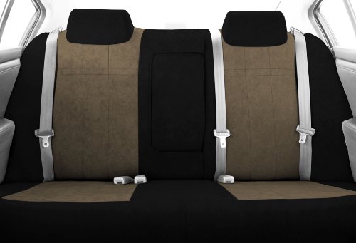 CalTrend Rear Row 40/60 Split Bench Custom Fit Seat Cover for Select Nissan Quest Models - MicroSuede (Beige Insert with Black Trim) Accessories CalTrend NS153-06SB