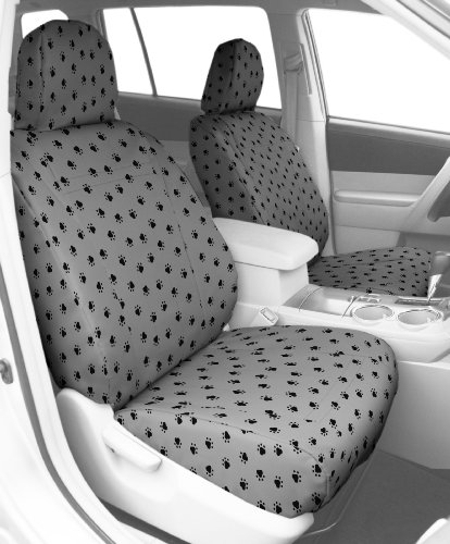 CalTrend Front Row Bucket Custom Fit Seat Cover for Select Volkswagen Eos Models - Pet Print (Light Grey) Accessories CalTrend VW105-08AP