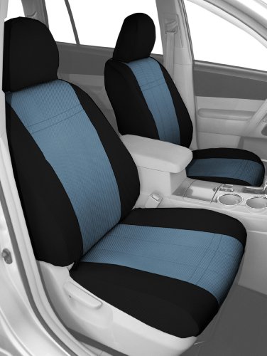 CalTrend Front Row Bucket Custom Fit Seat Cover for Select Nissan Leaf Models - Carbon Fiber (Blue Insert with Black Trim) Accessories CalTrend NS173-04FC