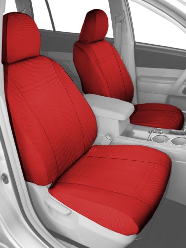 CalTrend Rear Row 40/60 Split Back and Solid Cushion Custom Fit Seat Cover for Select Nissan Maxima Models - Carbon Fiber (Red) Accessories CalTrend NS124-02FA