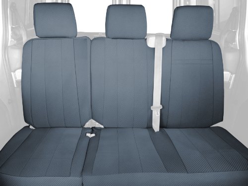 CalTrend Middle Row 60/40 Split Bench Custom Fit Seat Cover for Select Nissan Pathfinder Models - Carbon Fiber (Blue Insert with Black Trim) Accessories CalTrend NS221-04FC