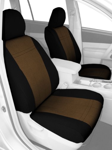 CalTrend Front Row Bucket Custom Fit Seat Cover for Select Nissan Altima Models - SportsTex (Beige Insert with Black Trim) Accessories CalTrend NS112-06GG