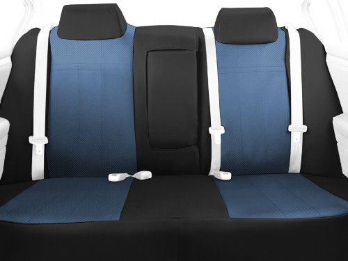 CalTrend Rear Row 40/60 Split Bench Custom Fit Seat Cover for Select Toyota 4Runner Models - Carbon Fiber (Blue Insert with Black Trim) Accessories CalTrend TY156-04FC