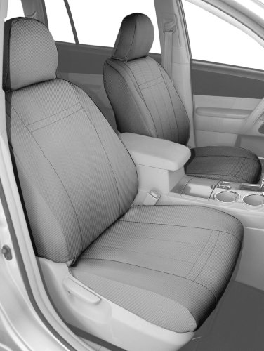 CalTrend Front Row Bucket Custom Fit Seat Cover for Select Toyota Prius Models - Carbon Fiber (Light Grey) Accessories CalTrend TY403-08FA