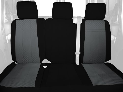 CalTrend Rear Row 60/40 Split Back and Solid Cushion Custom Fit Seat Cover for Select Chevrolet Equinox/GMC Terrain Models - Carbon Fiber (Charcoal Insert with Black Trim) Accessories CalTrend CV461-03FC