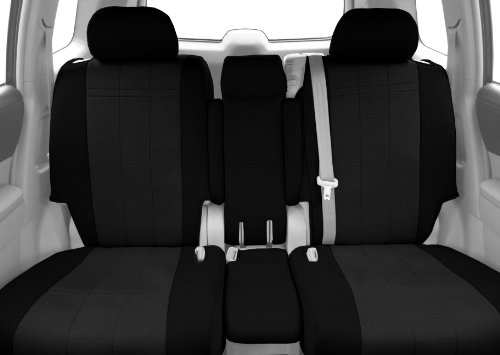 CalTrend Front Row 40/20/40 Split Bench Custom Fit Seat Cover for Select Ford F-150 Models - SportsTex (Charcoal Insert with Black Trim) Accessories CalTrend FD354-03GG