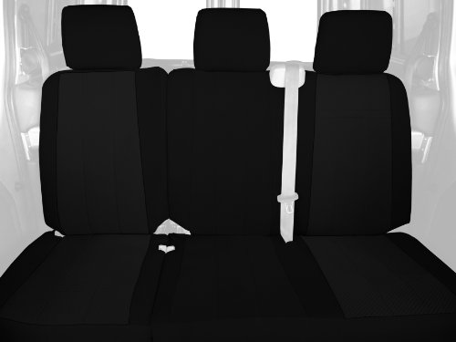 CalTrend Rear Row 60/40 Split Bench Custom Fit Seat Cover for Select Ford F-150 Models - Carbon Fiber (Black Insert and Trim) Accessories CalTrend FD356-01FC