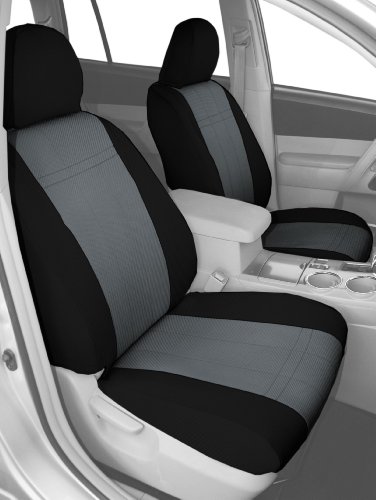CalTrend Front Row Bucket Custom Fit Seat Cover for Select Toyota Tacoma Models - Carbon Fiber (Charcoal Insert with Black Trim) Accessories CalTrend TY217-03FC