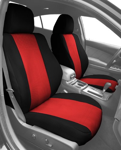 CalTrend Front Row Sport Bucket Custom Fit Seat Cover for Select Toyota Models - Carbon Fiber (Red Insert with Black Trim) Accessories CalTrend TY218-02FC