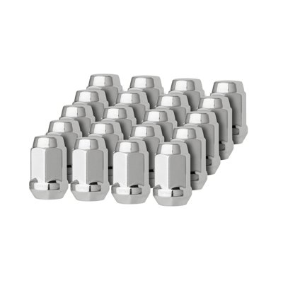 20 Premium DPAccessories Chrome Closed Bulge Acorn Wheel/Lug Nuts (M12x1.5 Thread) 1.39 Tall, 19mm - 3/4 Hex Drive Lug Nuts DPAccessories LCB3B6HC-CH04020
