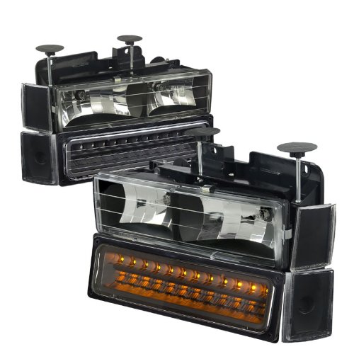 Headlight Assemblies Generic UR-HL-OH-8P-C1088-LED-BK