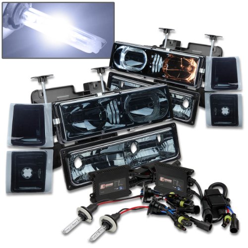 Headlight Assemblies Auto Dynasty AD-HLHA-8PC1094SM+9006-10KBLS