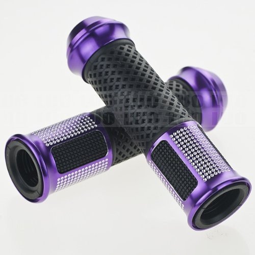 2 Pcs Purple 7/8(22mm) Motorcycle Racing CNC Aluminum & Soft Rubber Handlebar Hand Grips For Suzuki GSX 1250 F/SA 2010 2011 2012 Clutch LUO LUOO-MTV13_09_G018-075-Purple