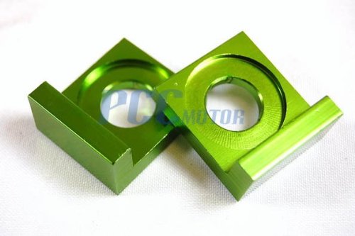 GREEN 15MM CHAIN ADJUSTER BLOCK PIT BIKE HONDA XR50 CRF50 AD03 Chain Adjusters PCC MOTOR PCC AD03 GREEN