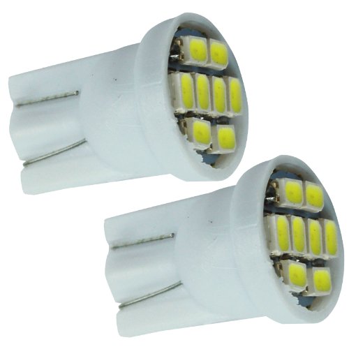 QuickFitLED (2 Pieces) Pair Direct Fit White 8-SMD Car LED replacement Bub for T10 168 192 W5W Dome Map Rotors QuickFitLED QFA93