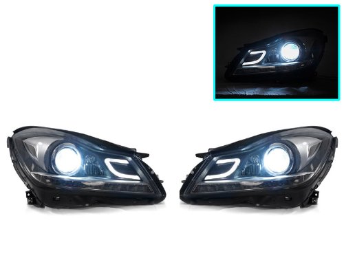 2012-2014 MERCEDES W204 C CLASS AMG LOOK XENON HID PROJECTOR LED HEADLIGHTS - C300 C350 Headlight Bulbs CSP w204nshlxenon