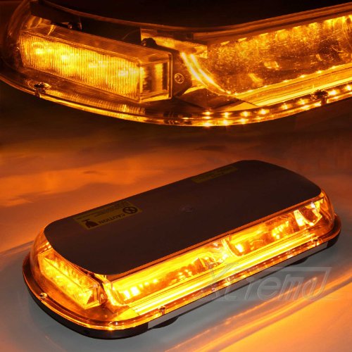Xtreme® Yellow 44 LED High Intensity Law Enforcement Emergency Hazard Warning Flashing Car Truck Construction LED Top Roof Mini Bar Strobe Light with Magnetic Base Lighting Assemblies & Accessories Xtreme Work YL135C-Y