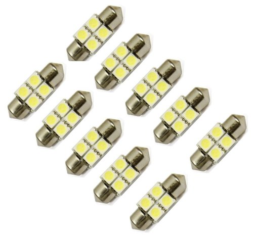 Cutequeen Trading 10pcs Blue 31mm(1.25) 5050 4-SMD 4SMD 12V Festoon Dome Light LED Bulbs FOR RV DE3175 DE3021 DE3022 3175(pack of 10) Lighting Cutequeen JIANXIN-05-05-03-10-RV