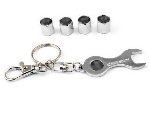 1PCS Wrench Keychain 4PCS Chrome Wheel Air Tyre Tire Valve Caps Fit For K2 K2 hatchback K3 K5 Sportage New Sportage Furuidi Rookie Seoul Cerato Sailatuou wind RIO Ruiou Tire Repair Tools MING MING201-CAX14-01-D002