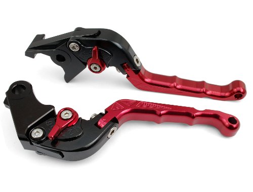 OEM 2 PCS Motorbike Clutch & Brake Levers Only Foldable Style Aluminum Triangle Red Fit For Ducati 696 MONSTER 2009 2010 2011 2012 (D-22/DB-12) Clutch LIN LIN301-S-folding-167-red