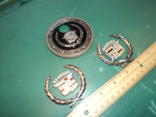 Emblems CADILLAC DEVILLE SIDE FENDER & TRUNK KEY HOLE TAILGATE EMBLEM SET OEM Factory Genuine