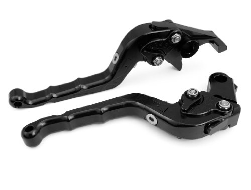2 PCS Motorbike OEM Aluminum Triangle Only Foldable Style Clutch & Brake Levers Black Fit For Yamaha YZF R1 1999 2000 2001 (Y688/F-21) Clutch GAO GAO301-S-folding-002-black