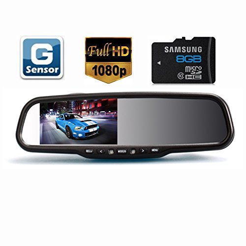 AUTO-VOX 2 Video Input 4.3 170 Degree 1080P Car Rear View Mirror Monitor with DVR G-sensor Universal Bracket for Volkswagen/Ford/ Toyota/Nissan/Mazda 3/5/6 Mirrors AUTO-VOX RVS-T6000AU