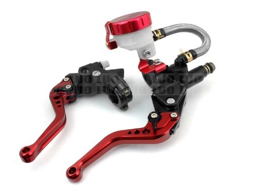 Pair Red Universal Motorcycle Racing CNC Aluminum Front Brake Clutch Master Cylinder Oil Fluid Reservoir Levers 7/8(22mm) For Yamaha YZF R6 1999-2004 Fluid Reservoirs LUO LUOO-MTE-090-orange
