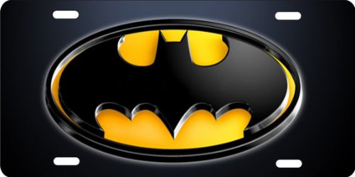 ATD Design LLC. novelty license plate printed Batman Batmobile logo NOT 3D, NOT embossed, NOT raised Covers ATD LPBATMAN