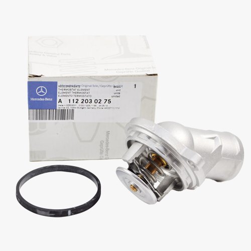 Mercedes-Benz Engine Thermostat + Housing + Gasket Genuine Original 1120275 Thermostats Mercedes-Benz 1 12 20 30275 , 1 12 20 00015 , 42 81 87D , 1122030275 , 1122000015 , 428187D , 112 203 02 75 , 112 200 00 15 => Mercedes-Benz Engine Thermostat + Housing + Gasket Genuine Original 1120275 => 2002 R129 Chassis SL500 / 2003 R230 Chassis SL500 / 2001 2002 2003 2004 2005 C320 , C240 / 1998 1999 2000 C280 / 1998 1999 2000 C43 AMG / 2005 C55 AMG / 2000 2001 2002 2003 2004 2005 CL500 / 2001 2002 CL55 / 1998 1999 2000 2001 2002 2003 2004 2005 CLK320 , E320 / 1999 2000 2001 2002 2003 CLK430 / 2003 2004 2005 CLK500 / 2002 2003 2004 2005 G500 , CLK55 AMG / 1998 1999 2000 2001 2002 E430 / 2003 2004 2008 E500 / 1999 2000 2001 2002 E55 AMG / 2003 2004 G55 AMG / 1998 1999 2000 2001 2002 2003 ML320 / 2003 2004 2005 ML350 / 1999 2000 2001 ML430 / 2002 2003 2004 2005 ML500 / 2000 2001 2002 2003 ML55 AMG / 2000 2001 2002 2003 2004 2005 2006 S430 / 2000 2001 2002 2003 2004 2005 S500 / 2001 2002 S55 AMG / 1999 2000 2001 2002 2003 2004 2005 2006 SL500 / 2001 2002 2003 2004 SLK320