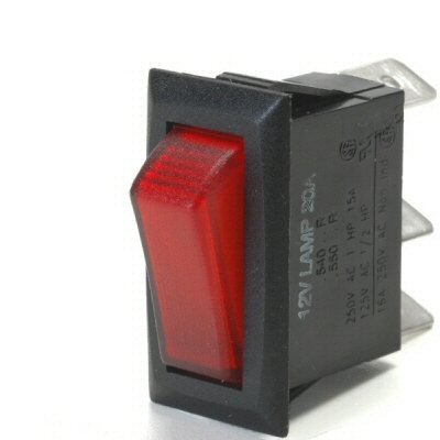 K-Four Off / On 20 Amp Rectangular Rocker Switch Lights Up Red When Switch Is Turned On Touchup Paint K-Four K-Four14-305