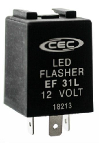 CEC Industries EF31L Electronic Turn Signal Flasher Relay, LED Compatible, 3 Prongs, 12 Volts Stop & Turn Signal CEC EF31L