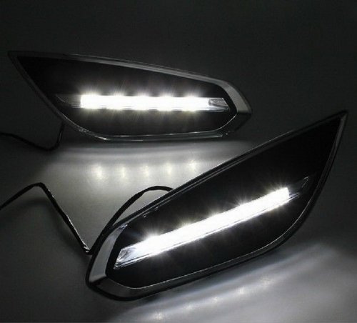 2PCS LED DRL Driving Fog Lamp Day Time Light Running Day Turn Signal Cover Kit Fit For 2009 2010 2011 2012 2013 VOLVO S60 Bulbs YI YI301-CBU14-01-A001