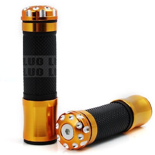 Gold Pair of 7/8(22mm) Motorcycle Racing CNC Aluminum & Soft Rubber Handlebar Hand Grips For KAWASAKI ZX636R ZX6RR 2005-2006 Grips LUO LUOO-MTV13_09_G153-083-Gold