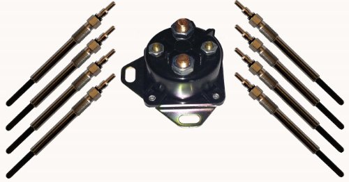 Kortekk - K-12B533-AB - 8 Dual Core Glow Plug & Relay Solenoid Glow Plug Kits Kortekk K-12B533-AB