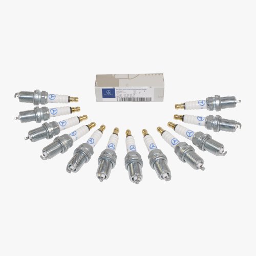 Spark Plugs Mercedes-Benz 0 04 15 91903 , 0 03 15 99403 , 0 04 15 95003 , 7 4 2 2 , F R 8 D P P 3 3 + , 0041591903 , 0031599403 , 0041595003 , 7422 , FR8DPP33+ , 004 159 19 03 , 003 159 94 03 , 004 159 50 03 => Mercedes-Benz Spark Plugs, Plug Set Genuine Original 0041903/5003 (12pcs) => 2005 GAS E320 / 2001 2002 2003 2004 2005 C240 , C320 / 1998 1999 2000 C280 , C43 AMG / 1998 1999 2000  2001 2002 2003 2004 2005 2006 CL500 / 2001 2002 CL55 AMG / 1998 1999 CL600 / 1998 1999 2000  2001 2002 2003 2004 2005 CLK320 / 1999 2000  2001 2002 2003 CLK430 / 2003 2004 2005 2006 CLK500 / 2001 2002 CLK55 AMG / 2006 CLS500  / 1998 1999 2000  2001 2002 2003 2004 E320 / 1998 1999 2000  2001 2002 E430 / 2003 2004 2005 2006 E500 / 1999 2000  2001 2002 E55 AMG / 2002 2003 2004 2005 2006 2007 2008 G500 / 2003 2004 2005 2006 2007 G55 AMG / 1998 1999 2000  2001 2002 2003 ML320 / 2003 2004 2005 ML350 / 1999 2000  2001 ML430 / 2002 2003 2004 2005 2006 2007 ML500 / 2000  2001 2002 2003 ML55 AMG / 2006 2007 R500 / 2006 S350 / 1998 1999 S420 / 2000 2001 2002 2003 2004 2005 2006 S430 / 1998 1999 2000 2001 2002 2003 2004 2005 2006 S500 , SL500 / 2001 2002 S55 AMG / 1998 1999 S600 / 1998 1999 2000 SL600 / 2001 2002 2003 2004 SLK320 / 2005 SLK55 AMG