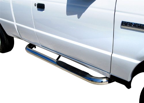 STEELCRAFT 211507 98-11 FORD RANGER/RANGEREDGE/MAZDA B SERIES SUPER CAB 2DR 3 SIDE BARS S/S Side Step Nerf Bar Running Board Body Steelcraft 211507