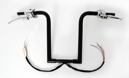 14 Rise Black Frisco Chubby Ape Hangers 1-1/4 Diameter with Hand Controls and Switches for Harley Motorcycles Vehicles Demons Cycle 14 Ape Hangers Controls Frisco BLK