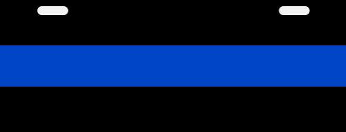 Thin Blue Line Half License Plate 4.5 by 12 Inches Covers Rescuetees HP-002