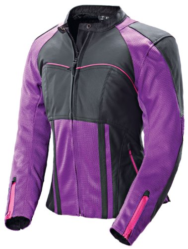 Joe Rocket Radar Women's Leather Motorcycle Riding Jacket (Purple/Black, X-Large) Jackets & Vests Joe Rocket 1240-1905