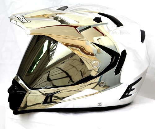 MASEI 311 MOTOCROSS ATV DOT DIRTBIKE HELMET CHROME SILVER Helmets Masei Helmet MHM311ZS0001