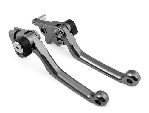 2 PCS aluminum alloy Vintage Pivoting Motorcycle Brake and Clutch Levers Gray Fit for CRM250R / AR 1994-1998 Clutch LIN LIN201-PP_Levers_GY_021