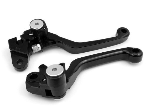 2pcs Gray Vintage aluminum alloy Pivoting Motorcycle Brake and Clutch Levers Fit for Yamaha TRICKER 2004-2009 Clutch Meizhoushi MZS201-PP_Levers_BK_004