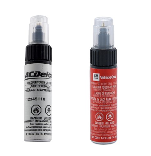 Genuine GM & ACDelco Touch Up Paint 0.5oz Orange 28U WA502Q & Clear Top Coat Two 0.5oz Bottle Kit Touchup Paint Yates Performance 88860799, 12345118