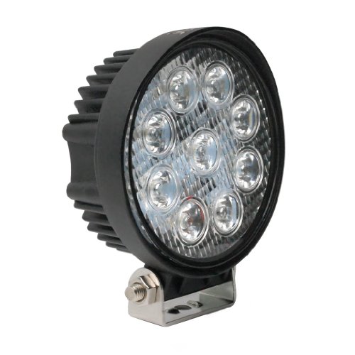Jumbl⢠High Power 27W 4 Inch 1800 Lumens 60 Degree Flood Round White LED Light - Auxiliary Off Road Work Lamp for Car, SUV, Tractor, Boat, 4x4, Truck, ATV Accessory Lights Jumbl JU-CLR27FW