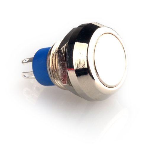 Goldiger DC 36V 2A 12mm 1NO Metal Momentary Push Button Switch Flat Head 4 Pin Ignition Starter Goldiger CSP00010