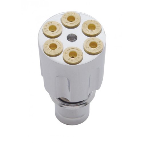 Chrome Aluminum Cigarette Lighter with Revolver Gun Barrel Design Cigarette Lighter & Parts United Pacific 23059