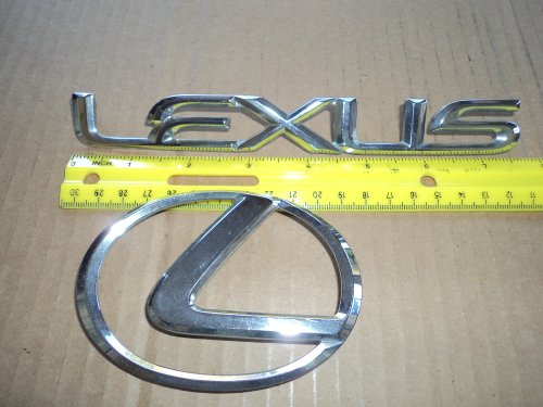 Emblems Lexus front Emblem Badge Decal Logo OEM Silver badge #8345 8346 SET of 2 OEM FACTORY GENUINE