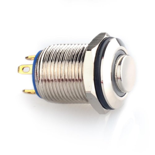 Goldiger 12mm Mounting High Flush Mount Red LED Light Ring Spdt Switch Stainless Steel 1NO Button Ignition Starter Goldiger CSP00031R