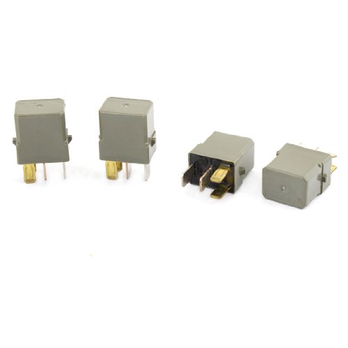 4 Pcs DC 12V 4 Terminals SPDT Vehicle Car Alarm Relay Gray Toggle uxcell a13123100ux0290